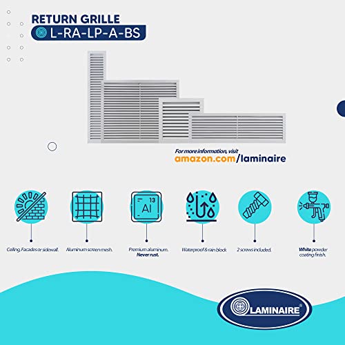 Aluminum Return Grille HVAC Outdoor Louver Vent White (30" X 24"). The Duct Hole Must Measure 30" x 24" to fit.